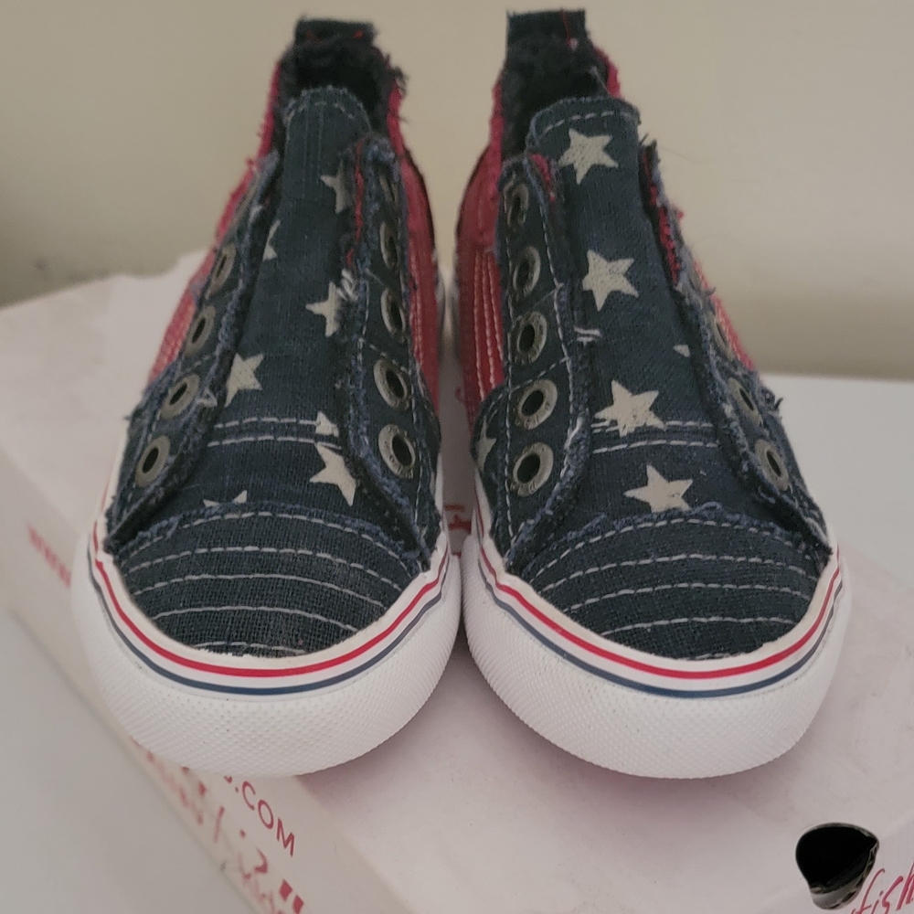 Blowfish Red and Blue Star-Patterned Sneakers